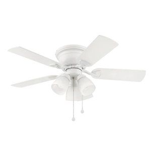 Harbor Breeze Centreville 42-in White Indoor Flush Mount Ceiling Fan with Light